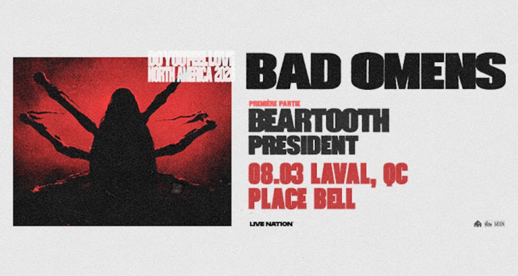 Bad Omens à Laval en mars 2026 pour sa tournée nord-américaine «Do You Feel Love»