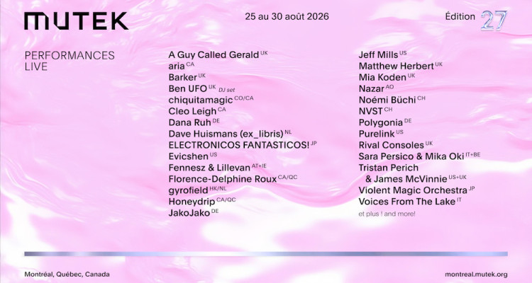 MUTEK 2026 | La première vague d’artistes annoncée