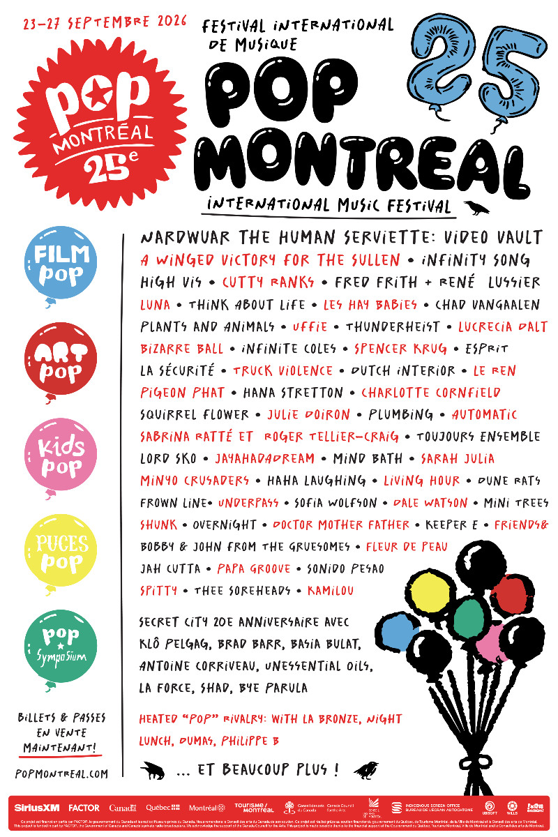 POP Montréal dévoile la programmation d’une édition anniversaire qui célèbre son quart de siècle